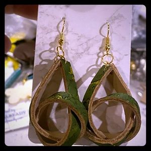 Cork/Genuine Leather Earrings